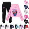 Детский худи и брюки, двухпредметный спортивный костюм, комплект свитшота с длинным рукавом и принтом
