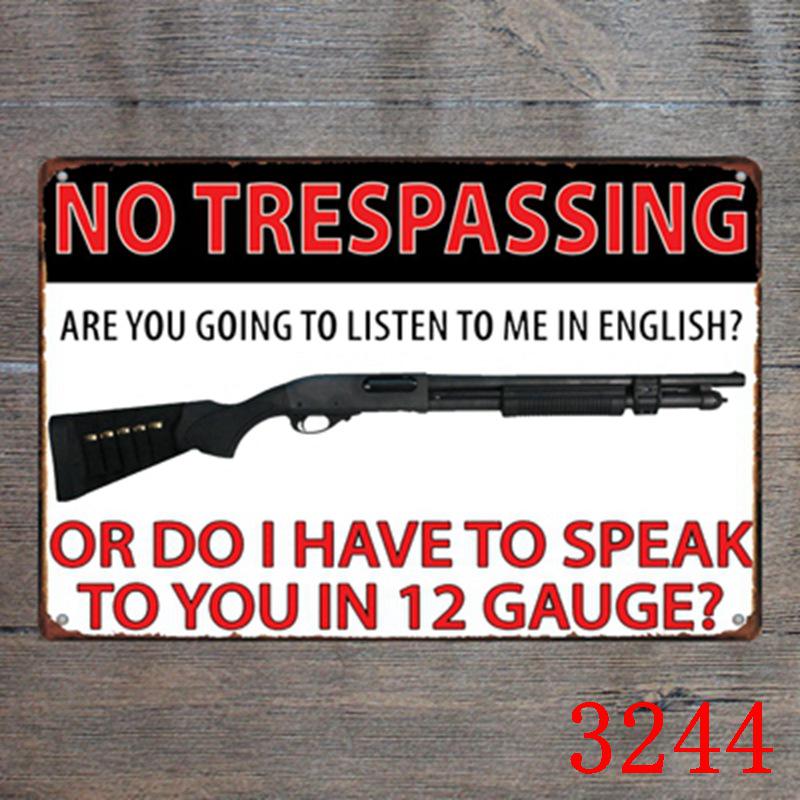Custom Gun Humor Tin Sign for Restaurant, Bar, or KTV Decor
