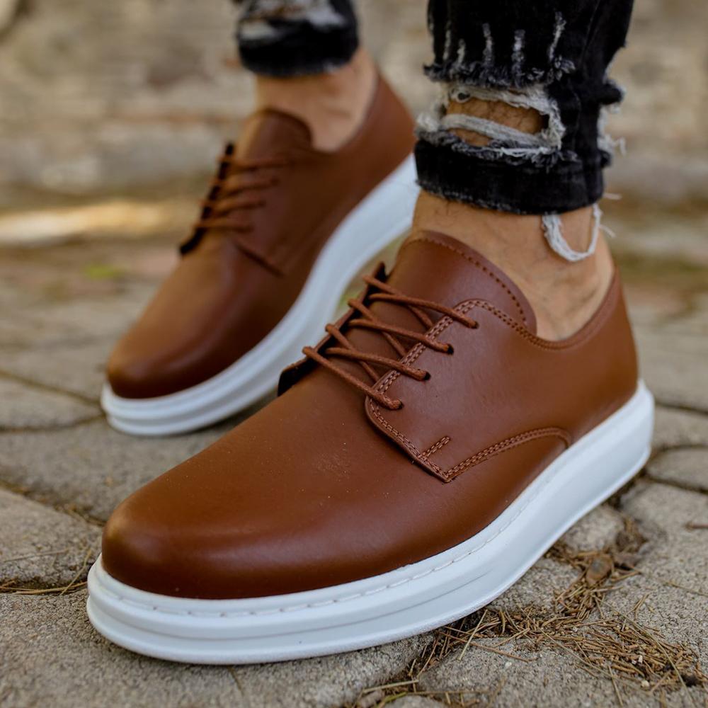 Chekich Мужская обувь Обувь Классические мужские коричневые цвета на шнуровке Костюм из искусственной кожи Белая подошва Модные роскошные кроссовки Высококачественные гибкие CH003
