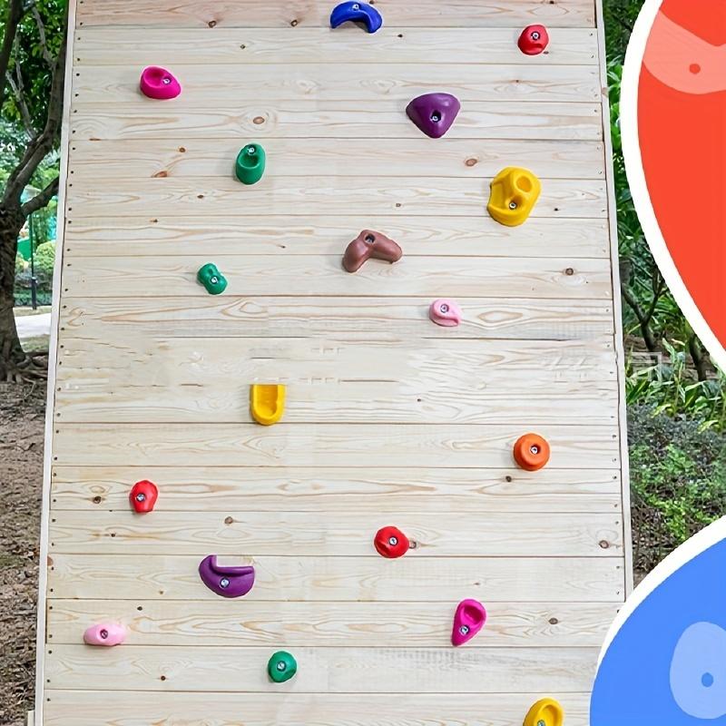 20 Набор для скалодрома с разноцветными ручками и упорами для ног Прочный ПЭ-материал Прочный Включает крепеж для установки в помещении