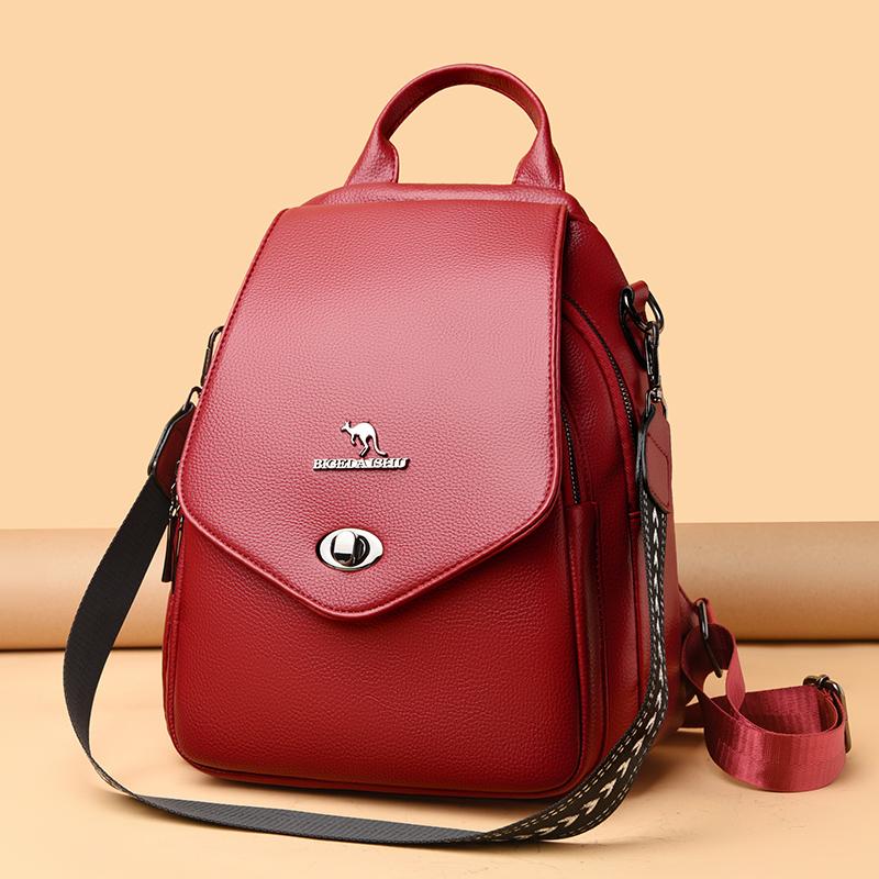 Женский рюкзак из мягкой кожи, дорожная сумка из искусственной кожи