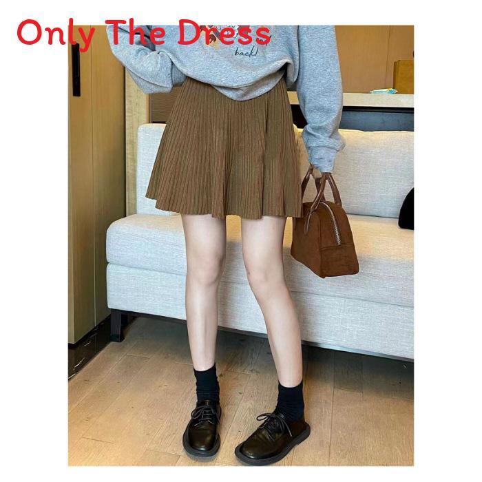 Elegant Knit Pleated Skirt For Women With Elastic Waist For Office Wear