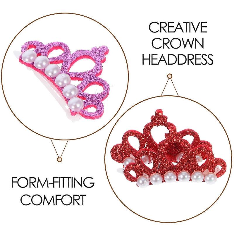 Dog Headwear Crown Style Hair Clips for Decoration 20Pcs Assorted Colors