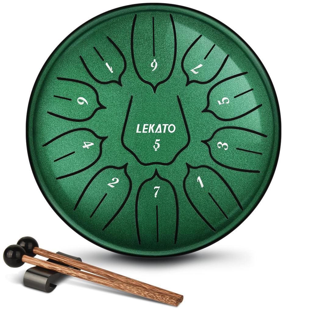 ЛЕКАТО 6-дюймовый 11-нотный щелевой барабан, стальной язычковый барабан, металлический ударный инструмент с палочками и сумкой для хранения, идеально подходит для медитации, йоги и дзен