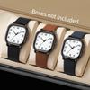 3PCS Men Business Watches Fashion Square Arabic Dial Quartz Watch Casual Leather Band Wristwatches for Men Clock