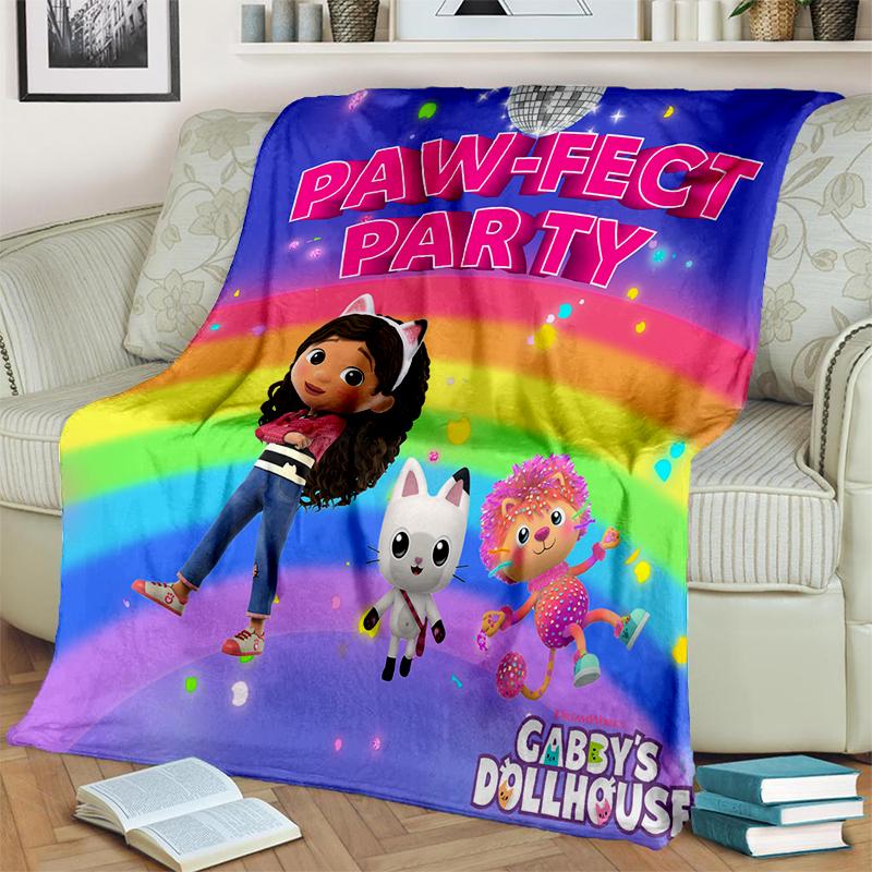 Style New Gabbys Dollhouse Cartoon Girl Gift Blanket,Soft Throw Blanket for Home Bedroom Bed Sofa Travel Picnic Cover Kids
