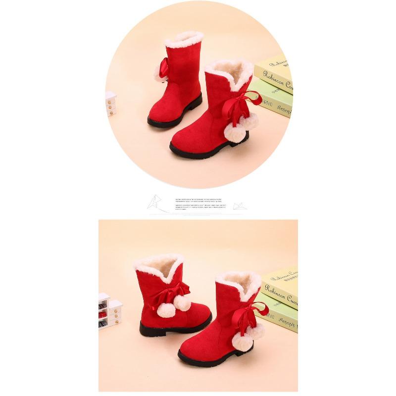 Корейская версия ретро зимние сапоги для девочек зимние новые детские теплые принцесса длинные сапоги короткие сапоги