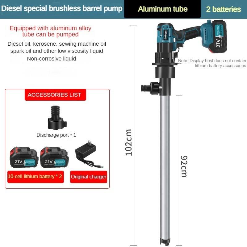 Портативный литиевый аккумулятор Масляный дизельный насос Специальный бесщеточный насос для масляной бочки Высокомощный аккумуляторный заправочный насос