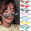 Fashion Sunglasses Women Mosaic Dimensional Animation Artifact Pixel Coding Funny Glass Women Men Cermin Mata