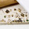 Шармы из нержавеющей стали 304 с покрытием из настоящего золота 14K, подвески в виде сердца, банта, цветка для сережек, ожерелий, фурнитура для изготовления своими руками, 1 шт.