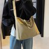 Canvas Bag Women's 2025 New Simple Casual Large-capacity Shoulder Messenger Bag Versatile Commuter Bag Class Bag Tide
