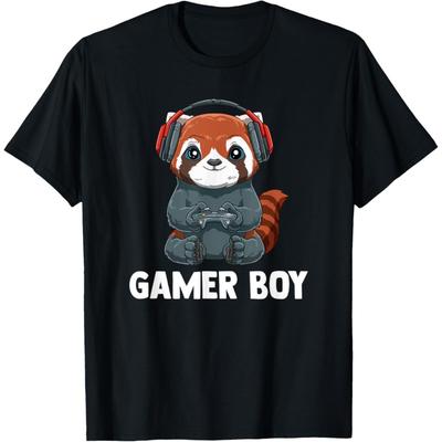 Gamer Boy Красная панда - Видеоигры Онлайн-игры Футболка