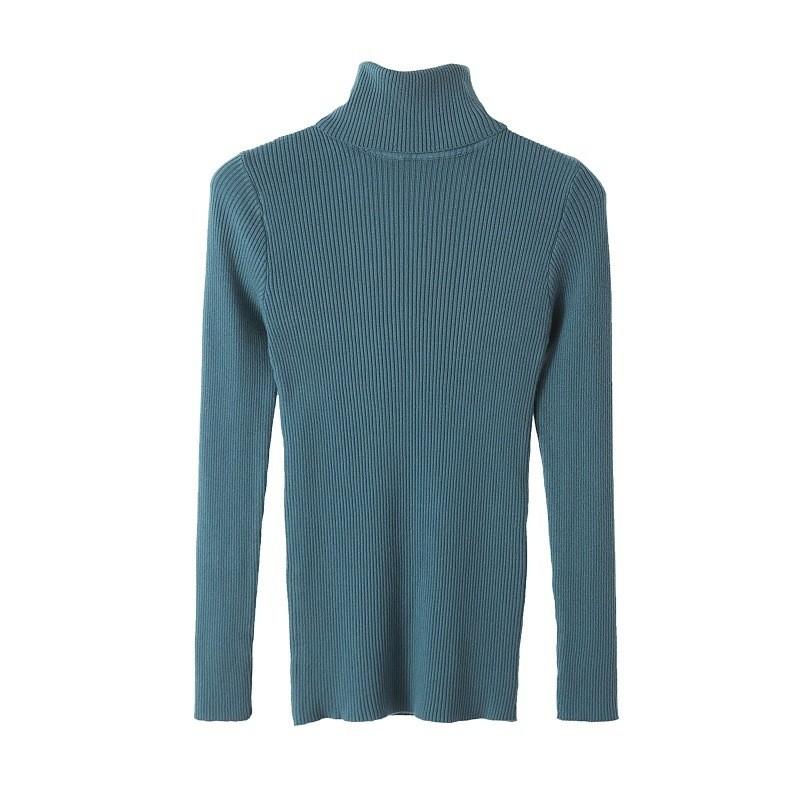 Elegant Knit Sweater For Women With High Neck Slim Fit Long Sleeve Casual Wear