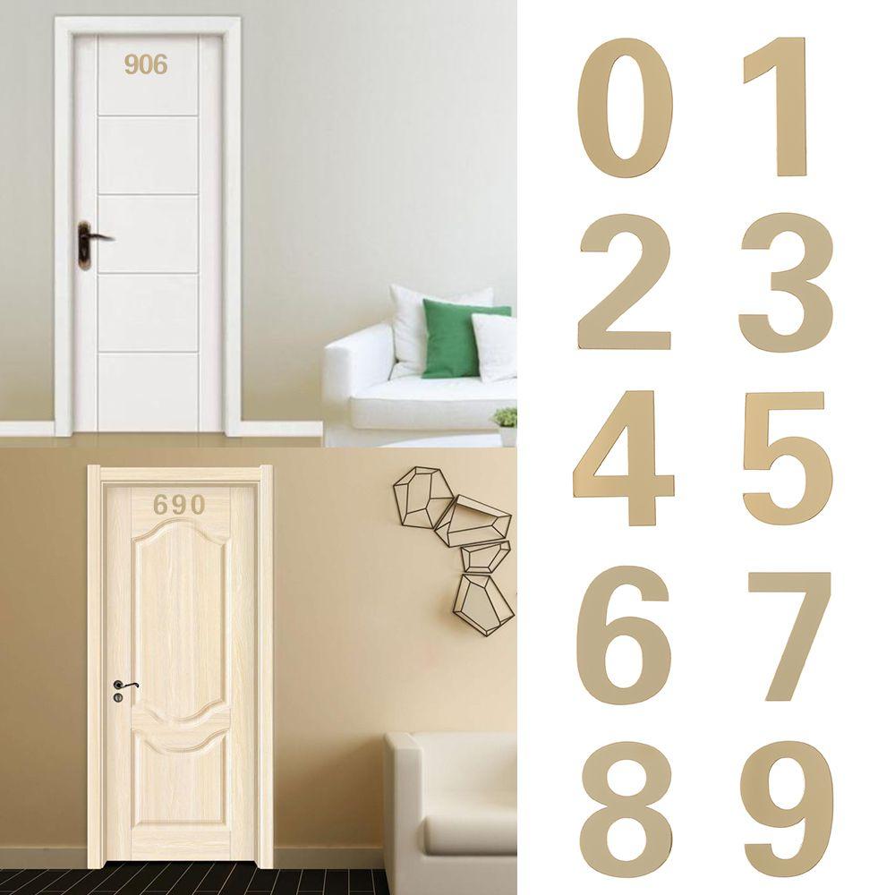 1Pcs Home Self-adhesive Hotel Home Sticker Address House Drawer Sign Door Numeral Plaque Gate Digits Door Plate Number