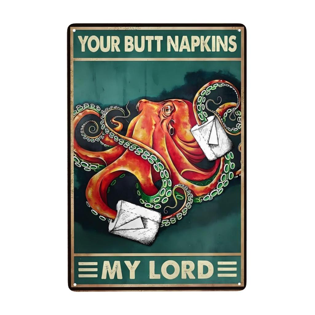 Funny Octopus Metal Sign Everything Will Kill You Choose Something Fun Sign Vintage Bar Kitchen Home Wall Decor 12x8 Inch