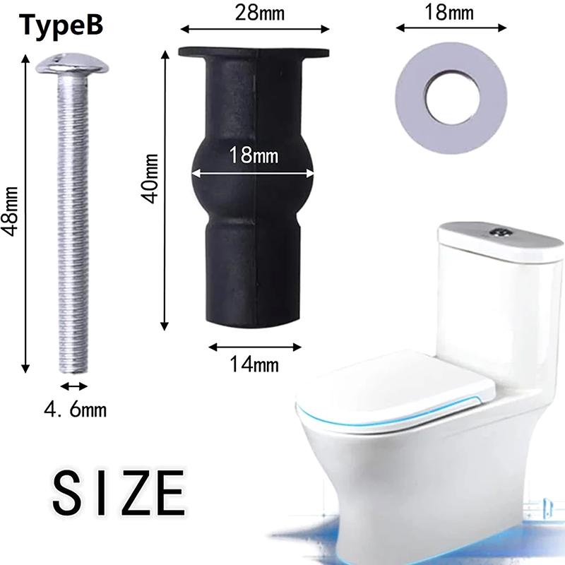 2Pcs M5 Toilet Seat Screws Nut Cover Lid Top Fixing Blind Hole Fitting Kits Bathroom Accessories Replacement Toilet Seat Screws