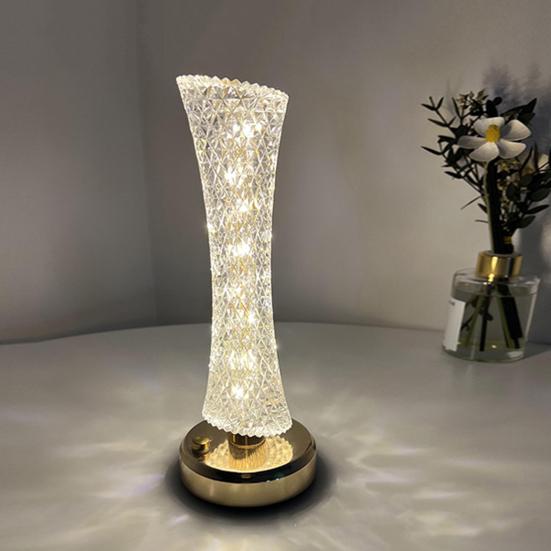 Беспроводная лампа из искусственного кристалла, 3 цветовых режима, регулируемая яркость, светодиодный светильник на батарейках с сенсорным управлением