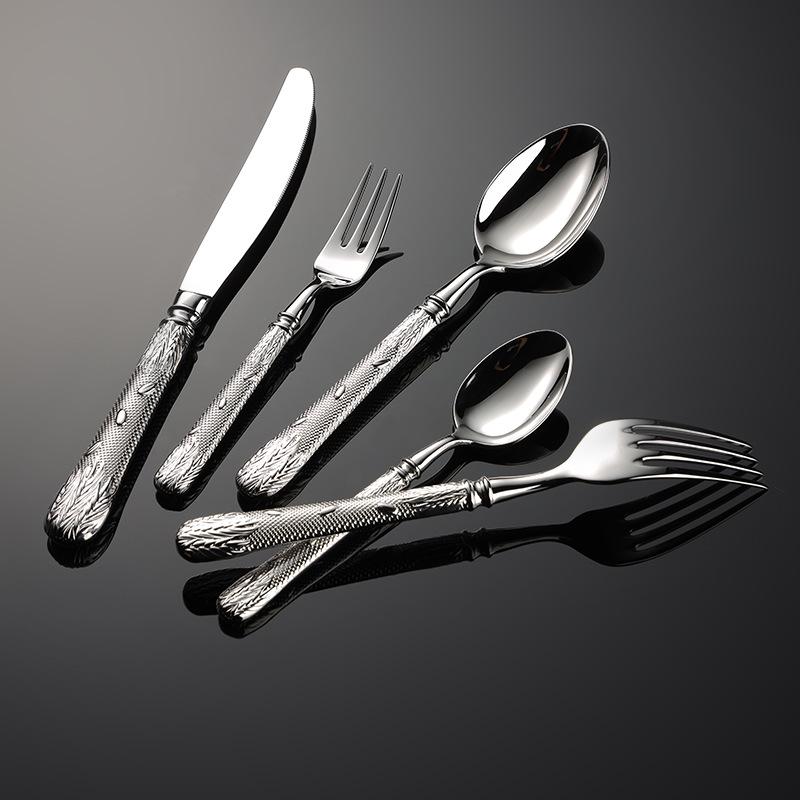 Пшеничный колос 304 столовые приборы в западном стиле нож и вилка для стейка ложка чайная ложка чайная вилка высококачественная гостиничная ковка столовые приборы нож и вилка