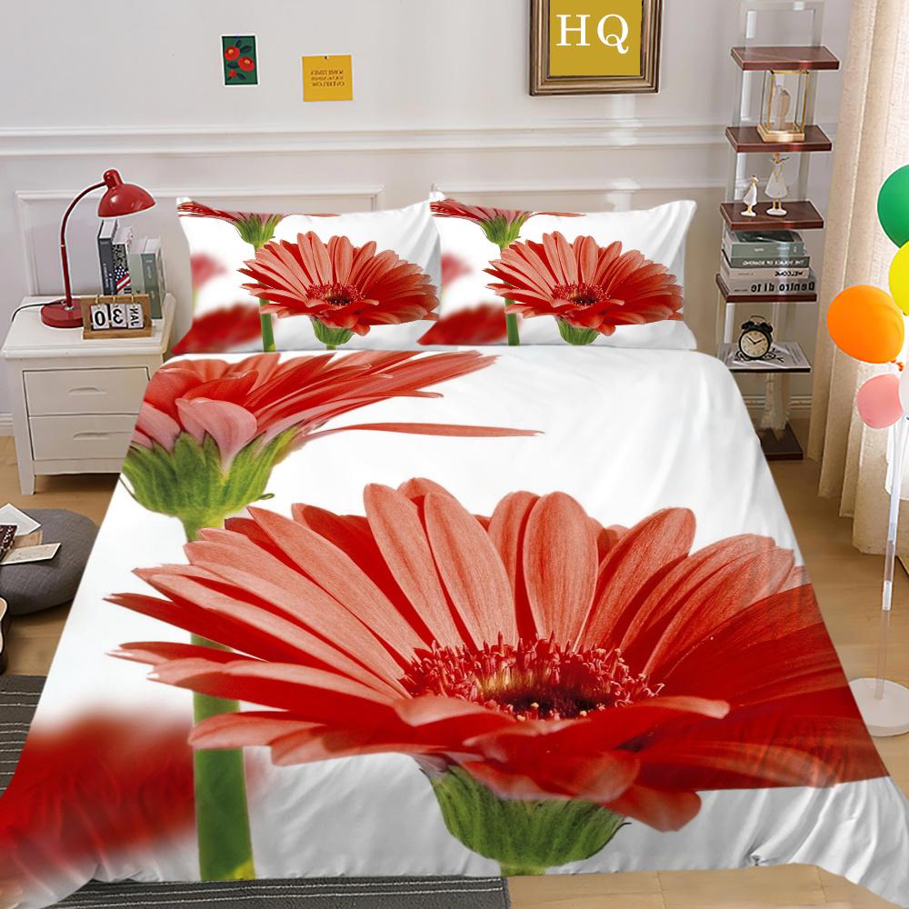 Домашнее постельное белье с цветочным принтом, полноразмерные покрывала из микрофибры, высокое качество, дизайн, декор для спальни для девочек