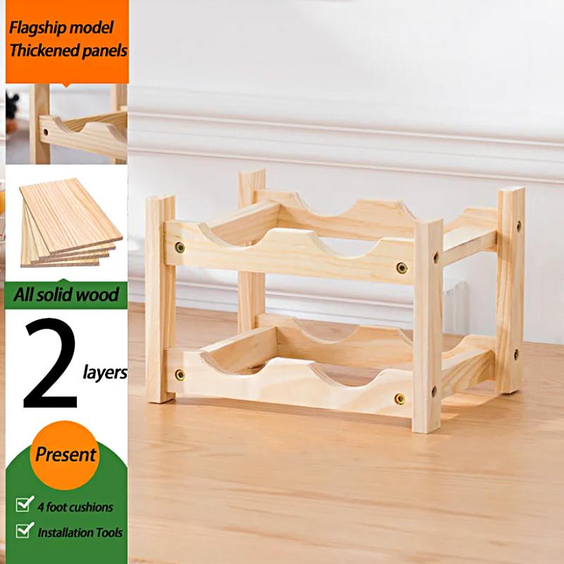 2/3 яруса винная стойка собранная полка для бутылок многоцелевая деревянная для шкафа столешницы барные аксессуары демонстрационная стойка