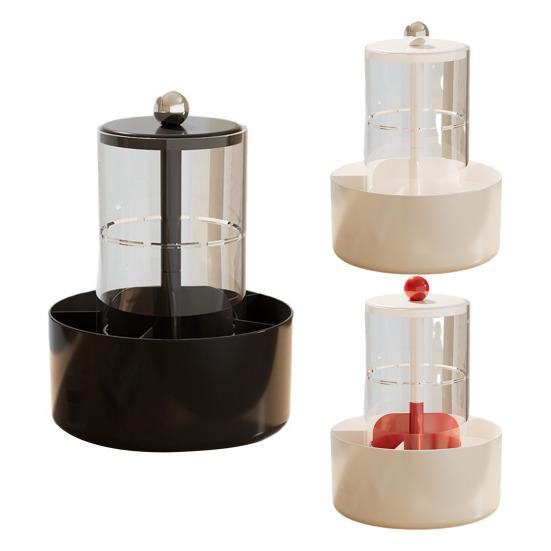 Makeup Brush Holder Dustproof 360-Degree Rotatable Press Type Multi-grid Makeup Brush Organizer Storage Tube