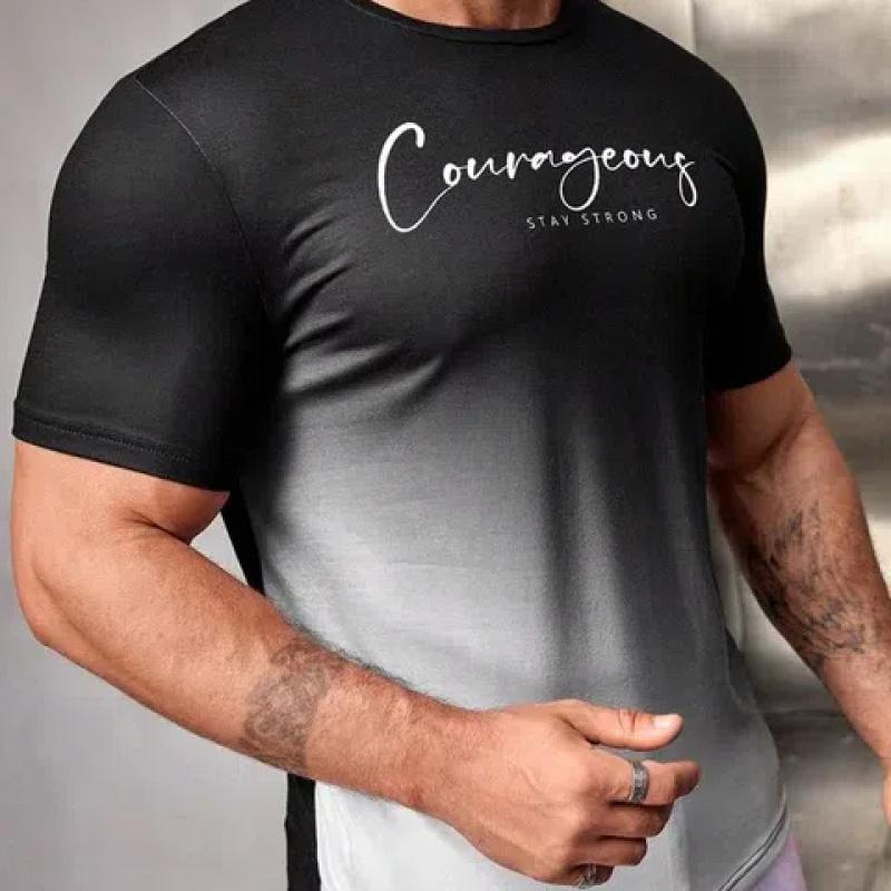 Лето 2024, повседневная модная мужская футболка в городском уличном стиле, свободный и удобный мужской топ с короткими рукавами для бега, лето 2024