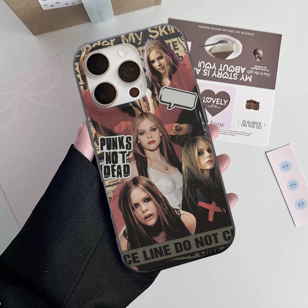Чехол для телефона Avril Ramona Lavigne для iPhone 16 15 17 Pro 11 12 13 14 Pro Max Plus Мягкий силиконовый чехол-оболочка с волнистым рисунком