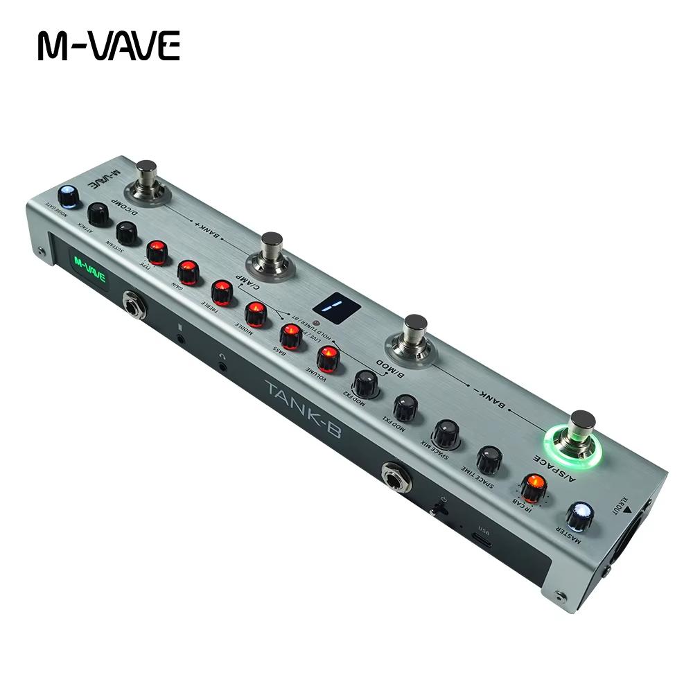 M-VAVE Tank-B/G/MINI Басовая мультиэффект-педаль | 36 пресетов с 9 слотами для предусилителей и 8 слотами для IR | 3 цепочки эффектов Mod/Dly/Rvb | Перезаряжаемая через Type-C