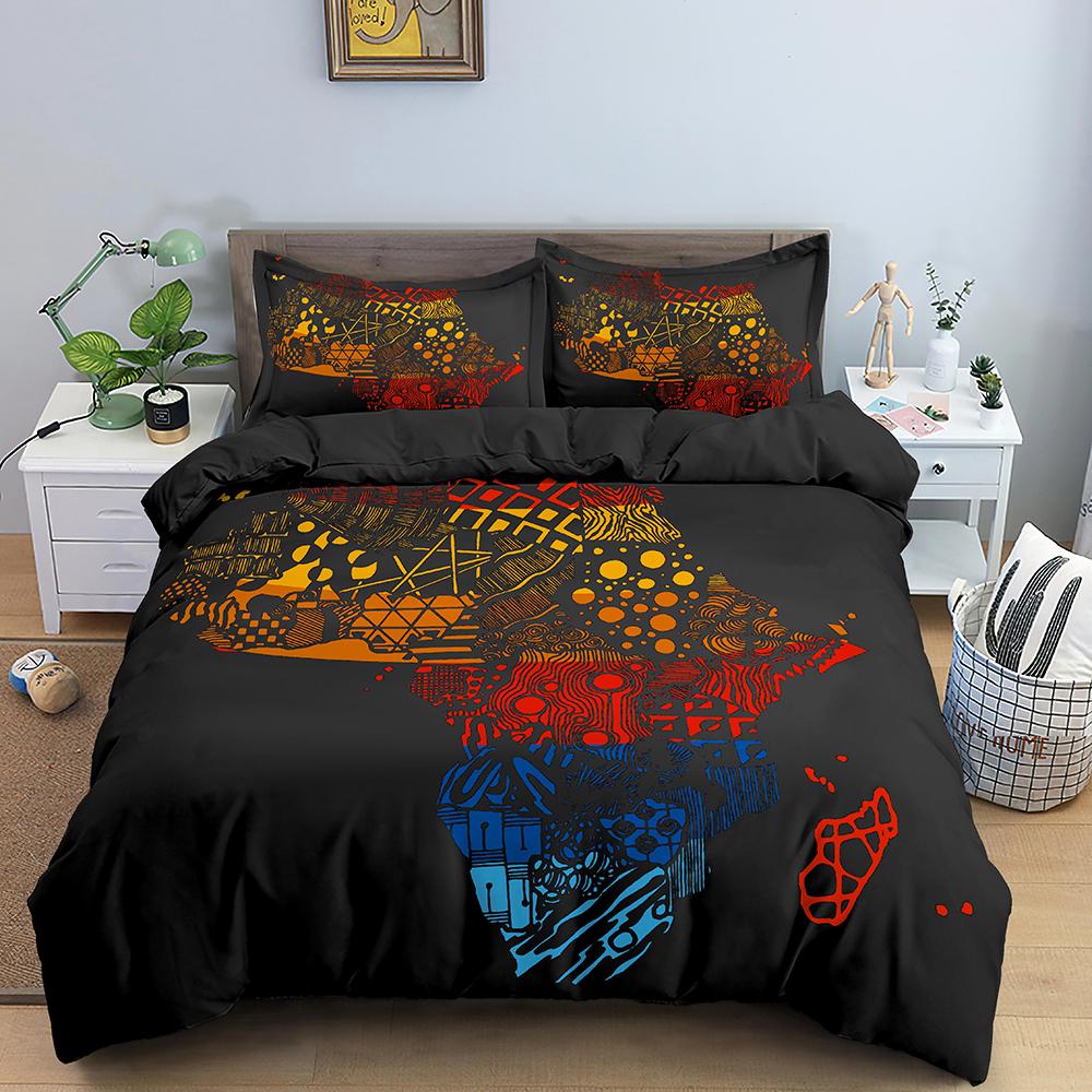 Egyptian Bedding Set Ancient Egypt Civilization Duvet Cover Characters Bedclothes 2/3PCS African Tribe Quilt Cover