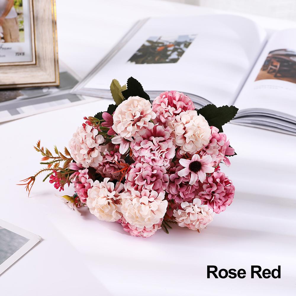 Bridal Bouquet Home Decoration Artificial Hydrangea Floral Arrangement Lifelike Plants Silk Daisy