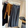 Thickened Woolen Wide-leg Straight-leg Pants Women's Autumn and Winter New High-waisted Casual Loose Small Nine-point Pants