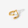 Youthway Stainless Steel Minimalist Irregular Curve Geometric Curved Ring Tarnish Free Fashion Unisex Jewelry Gift