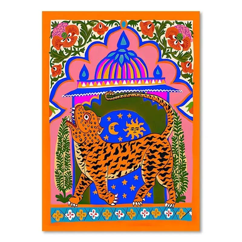 Colorful Abstract Poster Tiger Leopard Snake Tropical Jungle Canvas Painting and Prints Wall Art Pictures Living Room Decor