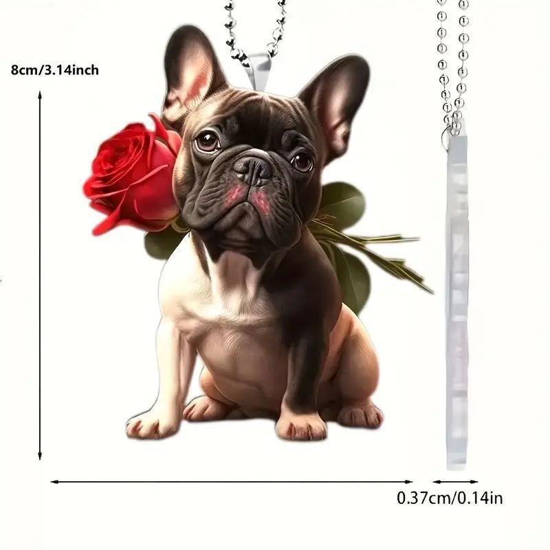 New Acrylic Flat Cute Dog Car Pendant Backpack Accessories Home Decoration Pendant Keychain Pendant