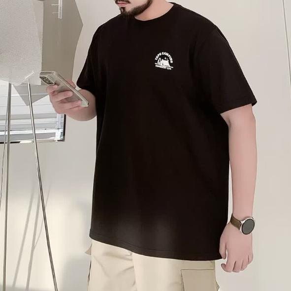 Printed Heavyweight Soft Athletic Casual Peplum Stretch Fit Wrinkle Loose Men's Fashion Short Sleeve Top Comfortable T Shirt