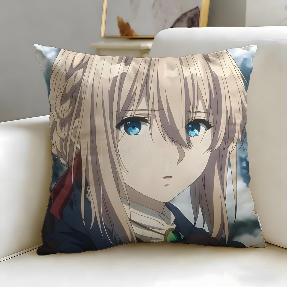 Классический аниме-чехол для подушки Violet Evergarden Мягкий Легко стирающийся Наволочка Универсальный для Дивана Кровати Путешествий и Офиса