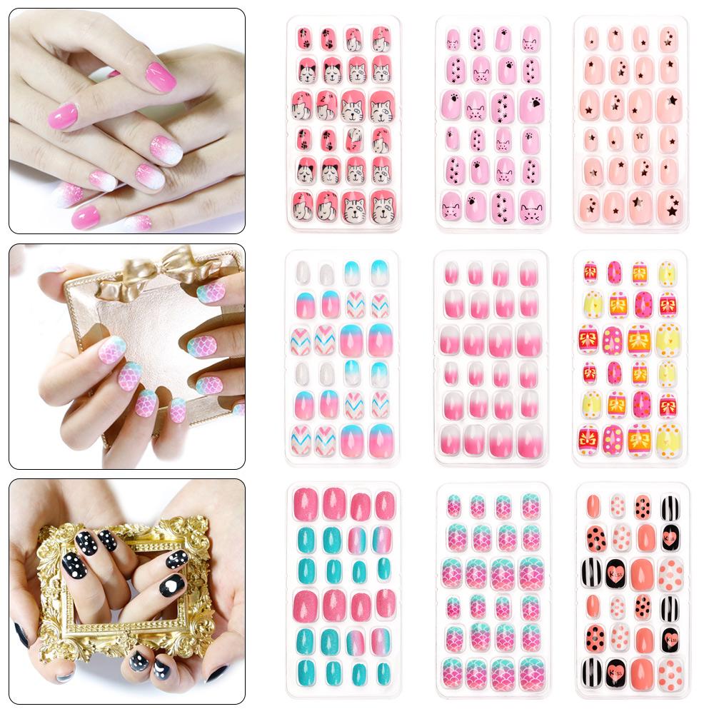 Детский искусственный маникюрный инструмент, пресс для ногтей, детские накладные ногти, накладные ногти, носимые кончики ногтей