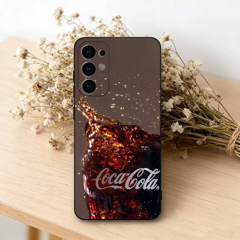CocaS-S Модный Чехол для Телефона C-Cola Черный Силикон Мягкий Для Samsung S25,S24,S21,S22,S23,S30,Ultra,S20,Plus,Fe,Lite