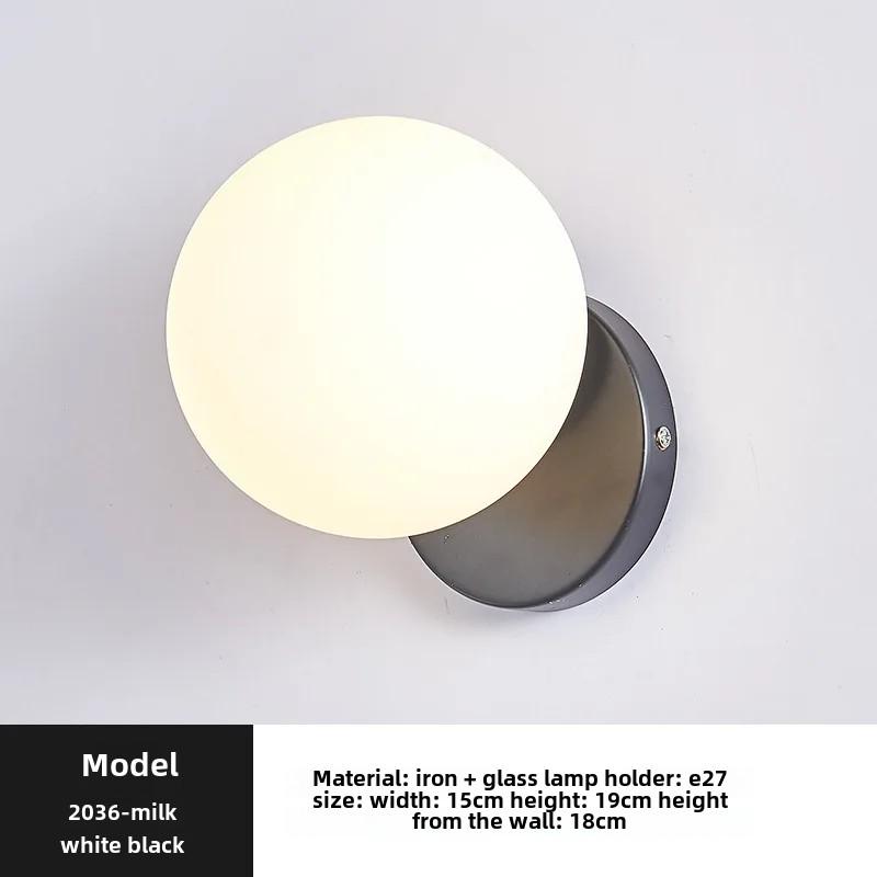 Светодиодный настенный светильник Nordic IndoorIron Modern Stairs E27, круглый стеклянный светильник для гостиной, спальни, коридора, прохода