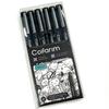 Professional Black Fineliner Pens Set - 6 Pieces (0.1mm To 2.0mm) with Brush Tip - Archival Ink