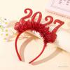 2027 С Новым Годом Повязка на Голову Рождественские Цифры Повязки Блестки Пайетки Обруч для Волос Вечерняя Вечеринка Резинки для Волос Реквизит для Вечеринки