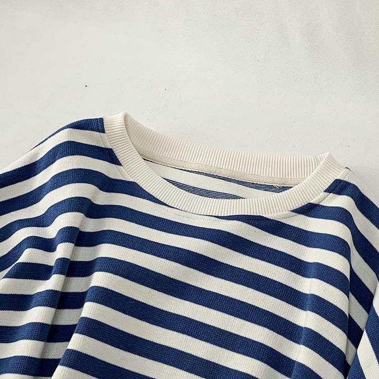 Винтажный полосатый лоскутный свитшот в стиле Харадзюку, повседневные толстовки большого размера, женские хлопковые пуловеры с круглым вырезом, тонкие топы y2k, уличная одежда