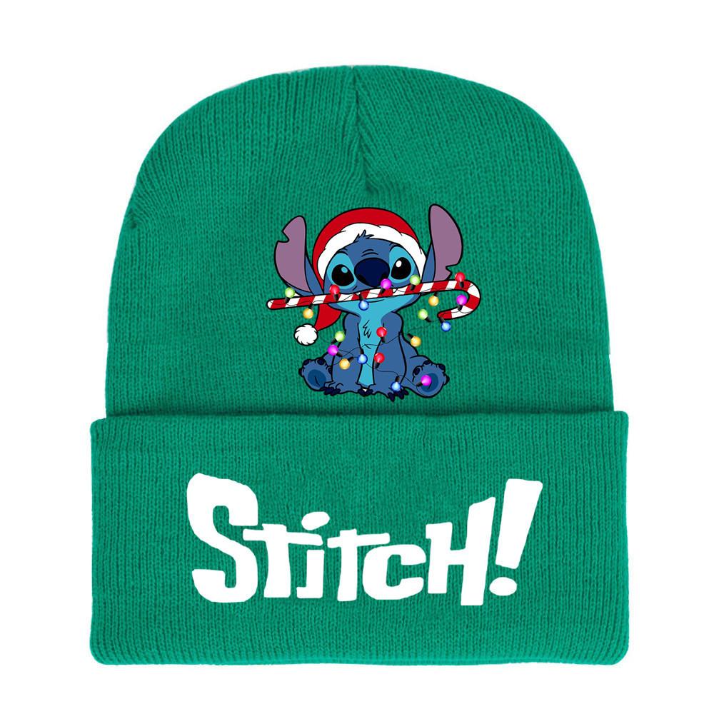 Disney Stitch Knit Beanie Winter Hat With Rolled Brim For Christmas Gifts Adults