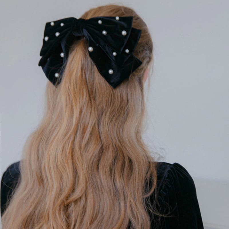 Jean Paul Clarisse Pearl Velvet Ribbon Pin JP-22-182AB