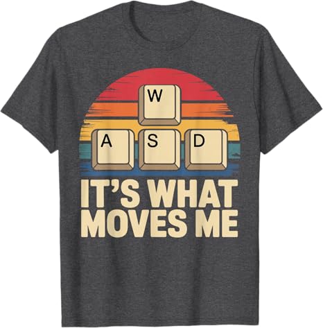 Retro WASD Gaming Keys Funny PC Gamer Design TShirt Y2k Video Game Lover Graphic Outfit Short Sleeve Saying Tee Novelty Gifts