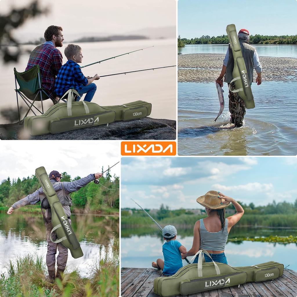Lixada 130 см Портативный складной чехол для удочки, сумка для хранения удочек и катушек, органайзер для рыболовных снастей, чехол для удилища