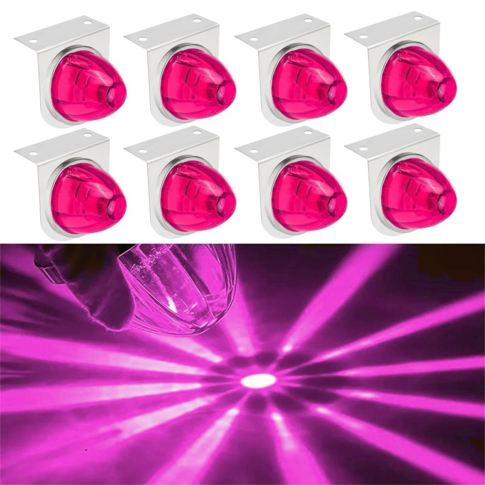 8PCS Bracket Watermelon Lights Strobe LED Side Marker Indicator Turn Signal Truck Trailer LED Star Lights For Truck 12V/24V