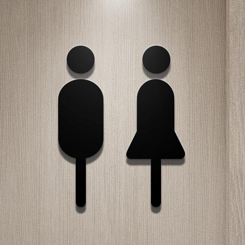 Торговые центры Офис Туалет Табличка Акриловая 3D Наклейка на дверь туалета Наклейка на стену Туалет Вывеска Арт Отель Домашний декор