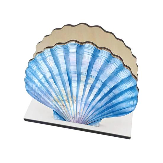 Ocean Themed Wooden Napkin Holder for Table, Summer Coastal Napkin Dispenser, Rustic Tissue Holder for Kitchen, Dining Room