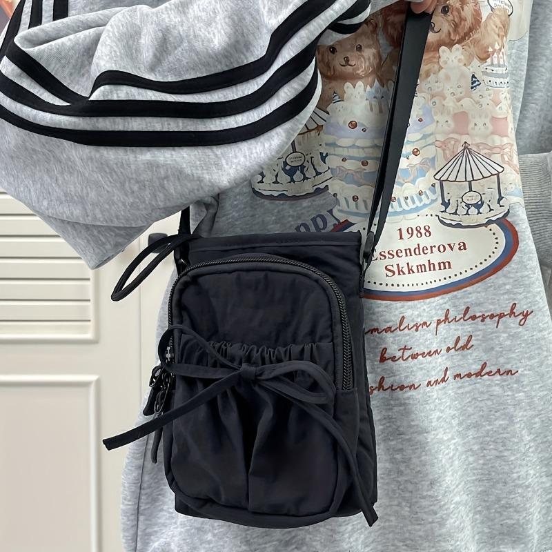 Women's Adjustable Crossbody Bow Bag Drawstring Closure, Casual Everyday Use, Fashion Versatile Single Shoulder Crossbody Bags